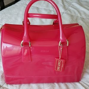 Euc Furla "Candy" bag in Dragon fruit